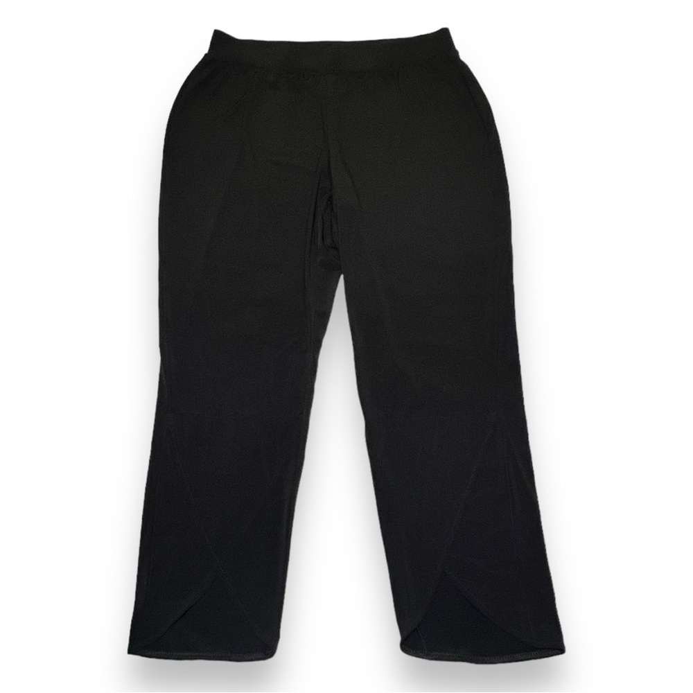 Chico’s Women’s Tulip Hem Pull On Stretch Pants Black Size 2 (12) - Picture 1 of 5